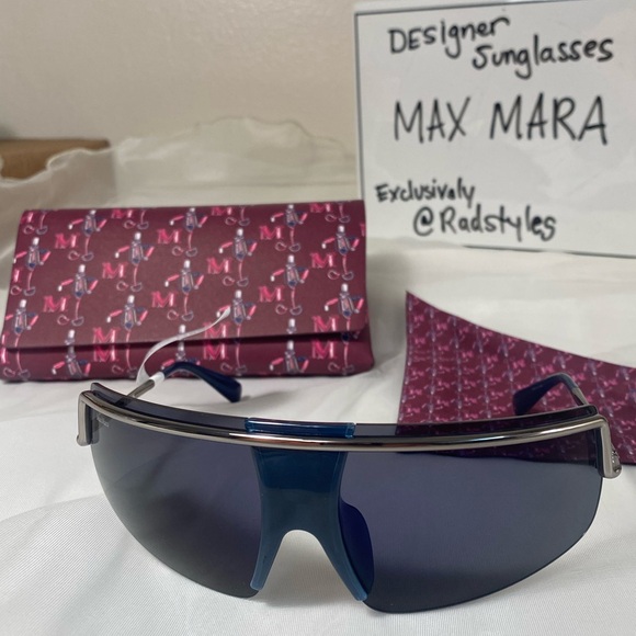 MAX MARA futuristic shield modern sunglasses - Picture 4 of 10